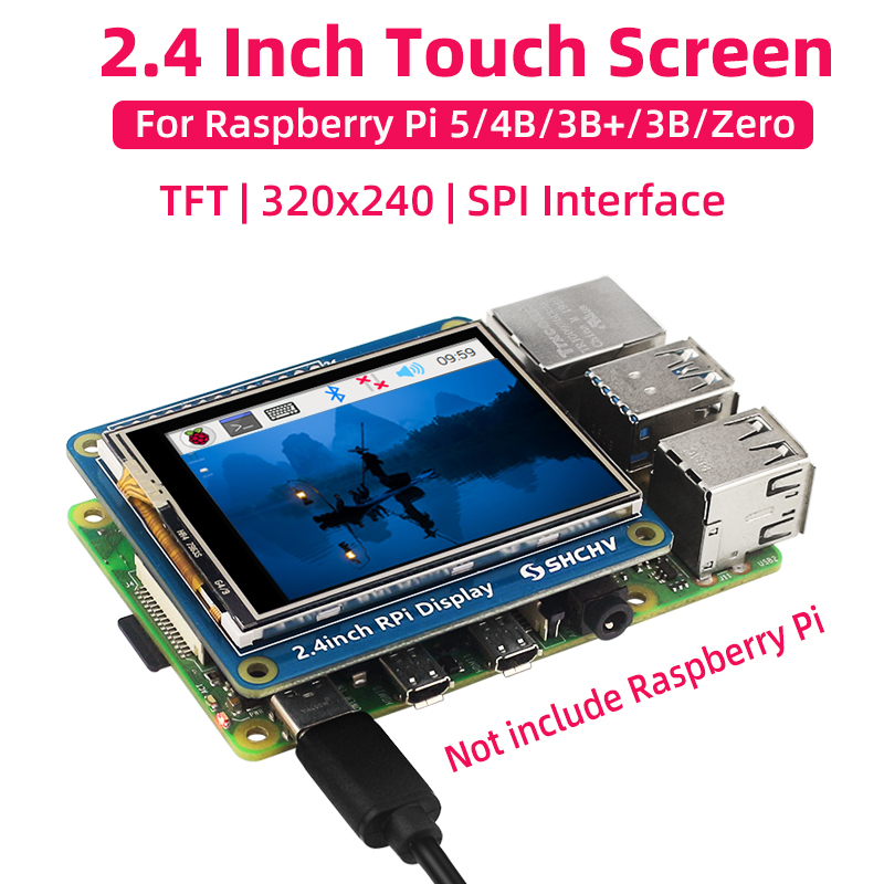 Pi 5 Case - SHCHV Pantalla táctil de 2,4 pulgadas
