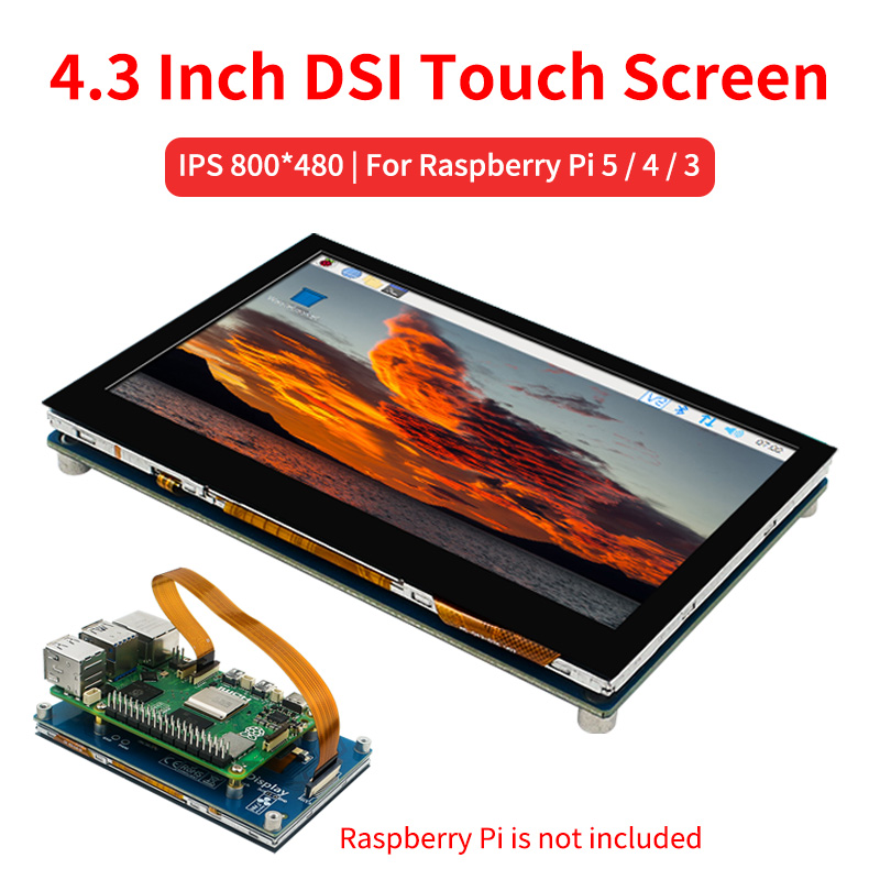 Pi 5 Case - Pantalla táctil DSI de 4,3 pulgadas