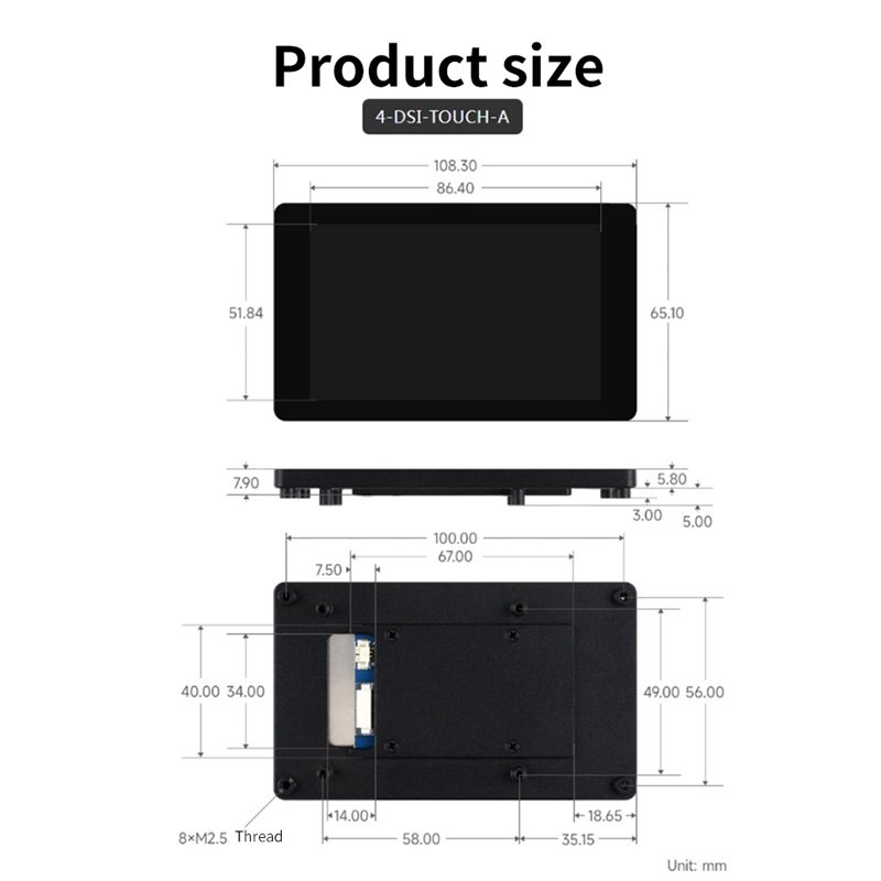 Pantalla A33T-DSI de 4 pulgada - Raspberry Pi 4 reseña y precio