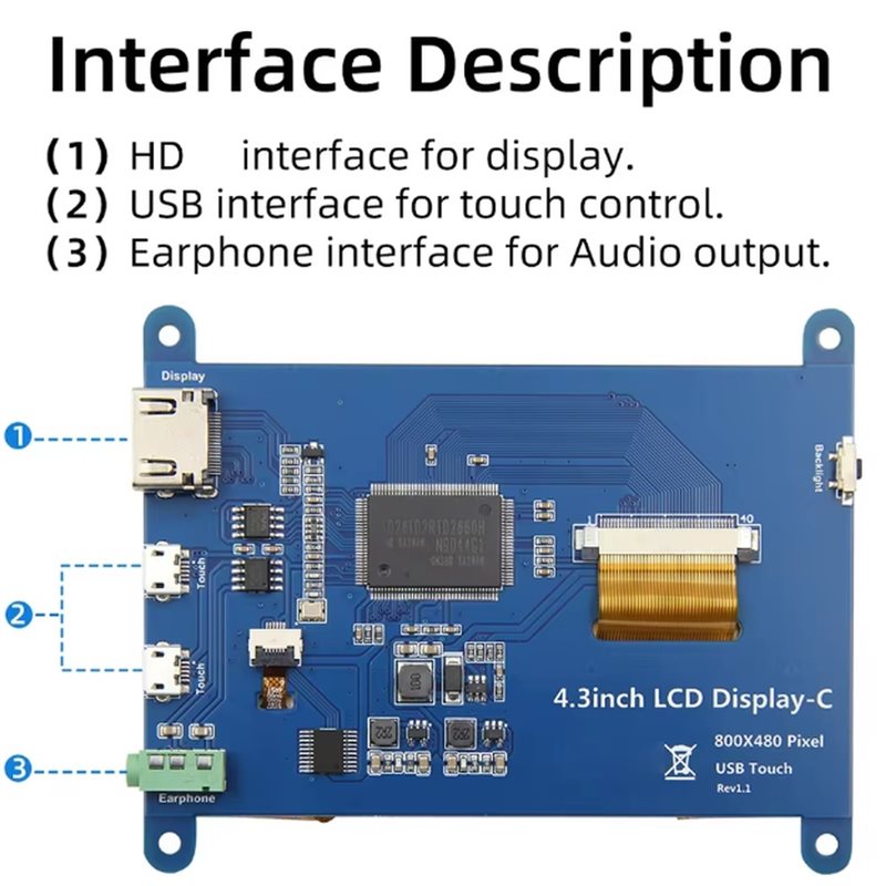 Pantalla LCD de 4.3 pulgadas c - Pi Zero reseña y precio