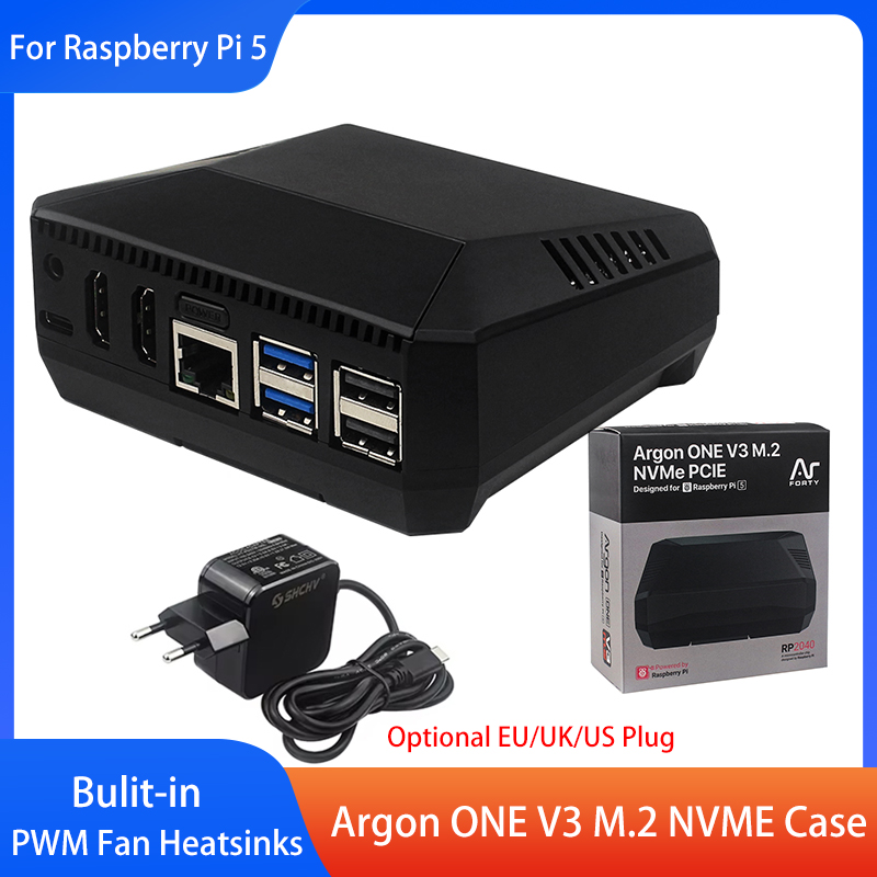 Carcasa Argon ONE V3 M.2 NVME, - Pi 5 Case reseña y precio