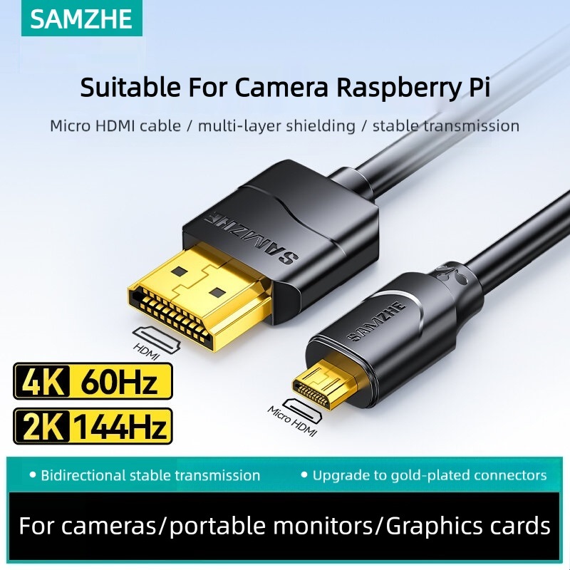 SAMZHE, cable micro HDMI compa - Pi Camera Cable reseña y precio